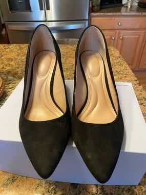 Kelly & Katie Black Pointed-Toe Suede Pumps